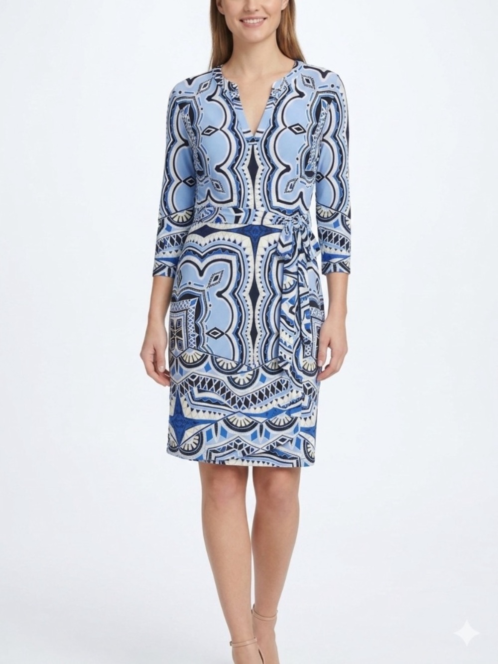 Inc International NWOT Stretchy Comfy Pull Over Long Sleeve Belted Dress